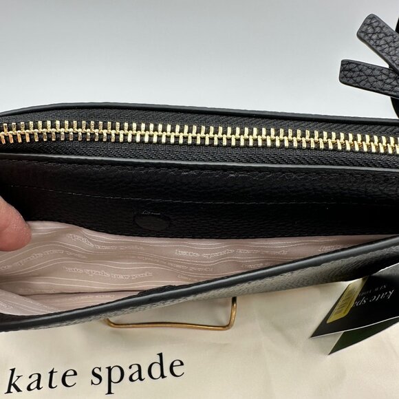 Kate Spade K6554 Knott Black Pebbled Leather Small Crossbody NWT - Picture 8 of 16